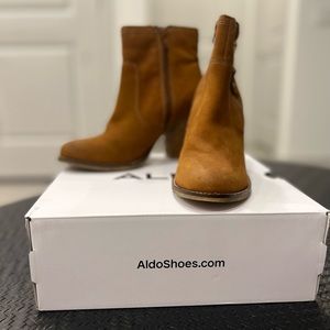 ALDO Leather Booties (size 6.5) (3” heel)
